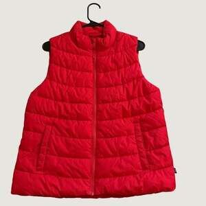 Gap ColdControl Red Puffer Vest Womens Medium‎ Quilted Zip Up Water Resistant